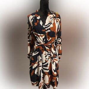 Blue and Orange Floral Dress